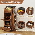 thumbnail image 3 of JOIVI 16.0" Potato and Onion Storage Bin on Wheels, 4-Tier Rolling Fruit and Vegetable Organizer with Side Rack & Drawers, Movable Bread Box Cabinet with Mesh Doors for Kitchen, Rustic Brown, 3 of 8