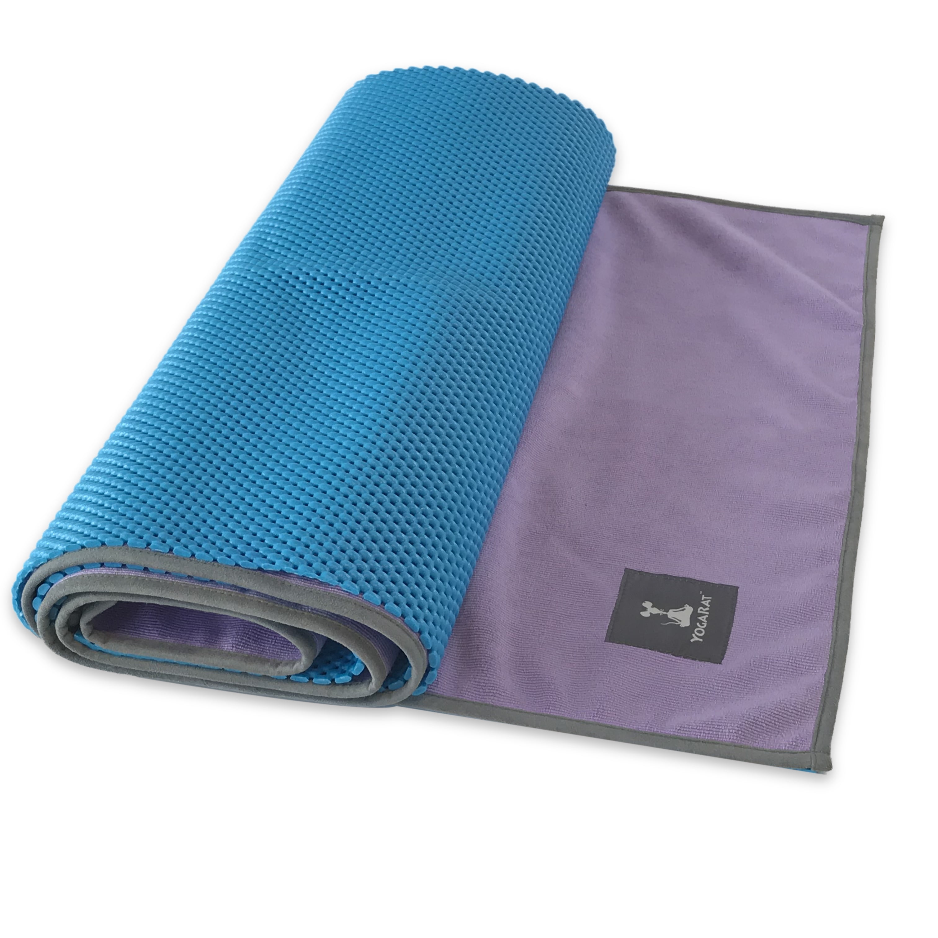 Yogarat Waffle Yoga Mat Cush Yoga Towel Set Azul Mat And Purple