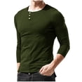 thumbnail image 1 of Blusa de manga larga para hombre, color sólido, informal, delgada, a la moda Pompotops oipoqjl2900, 1 of 3