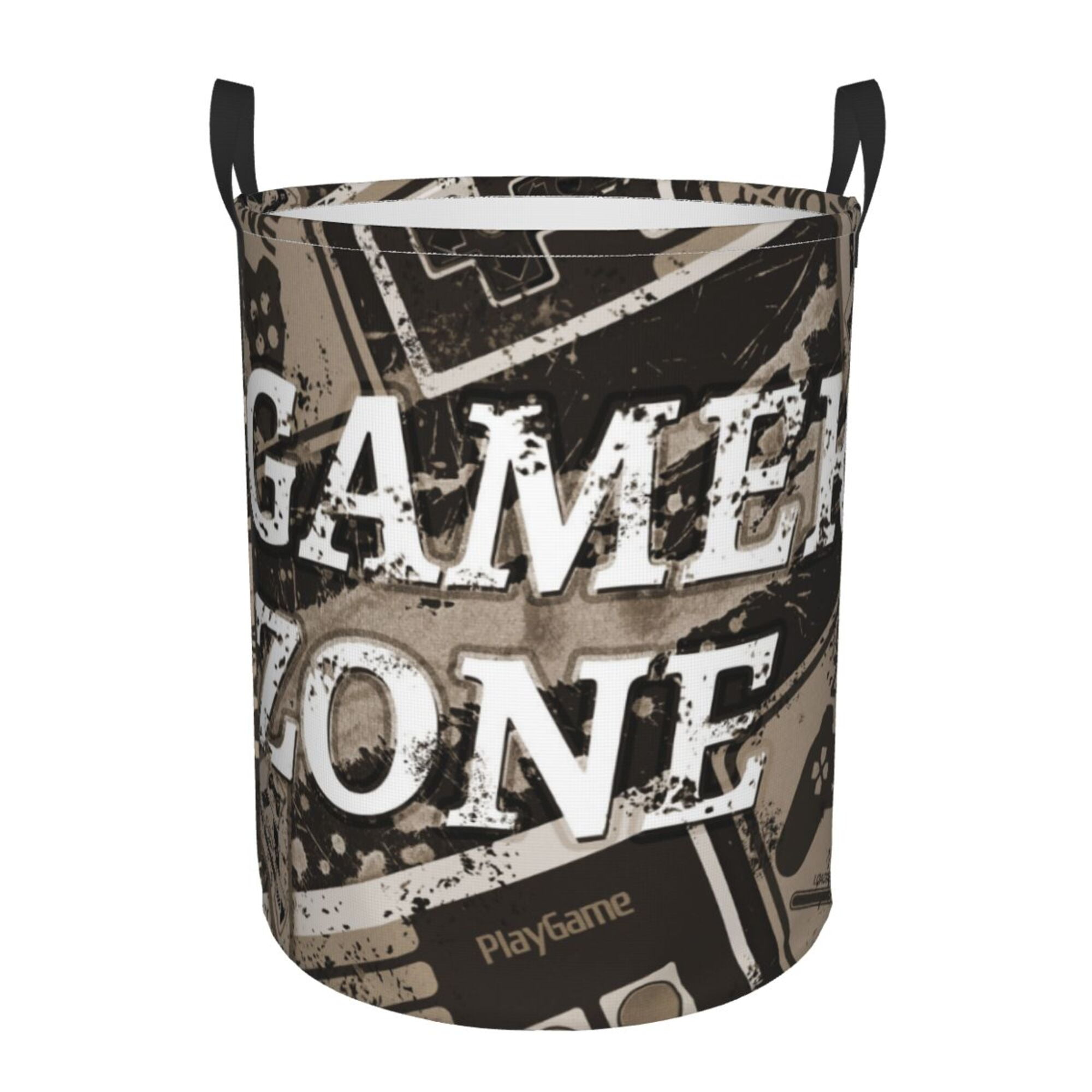 LNWH Laundry Basket, Brown Graffiti Gamer Zone Foldable Laundry Hamper