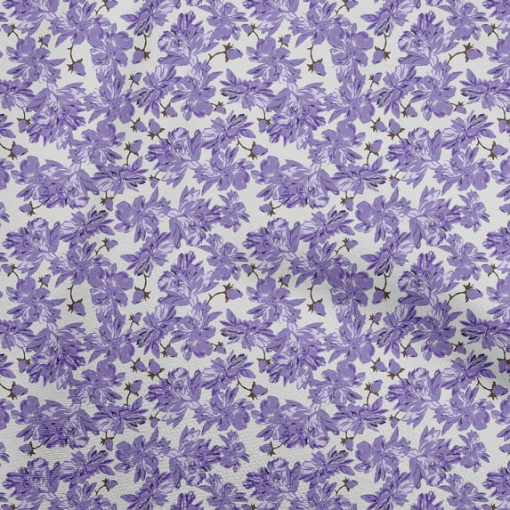 oneOone Cotton Poplin Violet Fabric Florals Sewing Craft Projects Fabric Prints By Yard 56 Inch Wide
