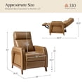 thumbnail image 3 of Modern Power Genuine Leather Recliner Chair with USB and Solid Wood Legs for Living Room Camel, 3 of 8