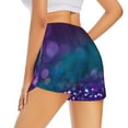 thumbnail image 3 of Sigee Purple and Green Glitter for Women's Athletic Shorts High Waisted Running Shorts Pocket Sporty Short Gym Elastic Workout ShortsXX-Large, 3 of 9
