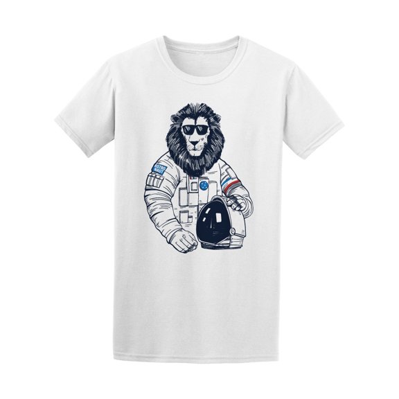 Lion Astronaut Space Graphic T-Shirt Men -Image by Shutterstock, Male x-Large