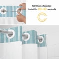 thumbnail image 2 of No Hook Shower Curtain and Liner Set, Sky Blue Striped Washable Fabric Shower Curtains for Bathroom, Bathtub, Farmhouse Stripes Modern Vintage Waterproof Bathroom Curtains 72W x 96H, 2 of 9