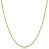 14K Gold 2.5MM Thick Diamond Cut Rope Chain Necklace