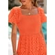 thumbnail image 5 of Vestido PRETTYGARDEN 2025 con escote cuadrado y ojales XL Naranja, 5 of 8
