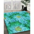 thumbnail image 3 of Ahgly Company Machine Washable Indoor Rectangle Transitional Bright Turquoise Blue Area Rugs, 8' x 10', 3 of 7