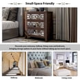 thumbnail image 5 of Storage Cabinet with 3 Drawers and Decorative Mirror, 28" Accent Assembled Sofa Console End Table for Entryway Dining Room Living Room, Solid Wood Frame and Legs with MDF Panels(Espresso), 5 of 7