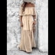 thumbnail image 4 of Vestido Informal de Lunares con Hombros Descubiertos para Mujer, con Volantes, Corsé, Borlas y Cintura Alta, con Abertura y Abertura, Color Liso Albaricoque L, 4 of 8