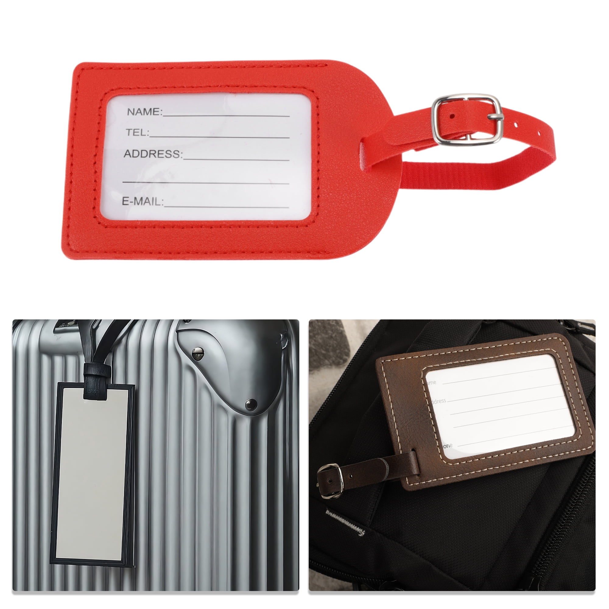 Unique Bargains 1 Pc Durable Luggage Tag for Travelling Red