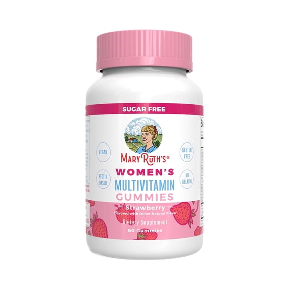 MaryRuth's Women's Multivitamin Gummies, Immune Support, Overall Health, Strawberry Flavor, Vitamin D3, Iodine, Vegan, Gluten-Free, 60 Count