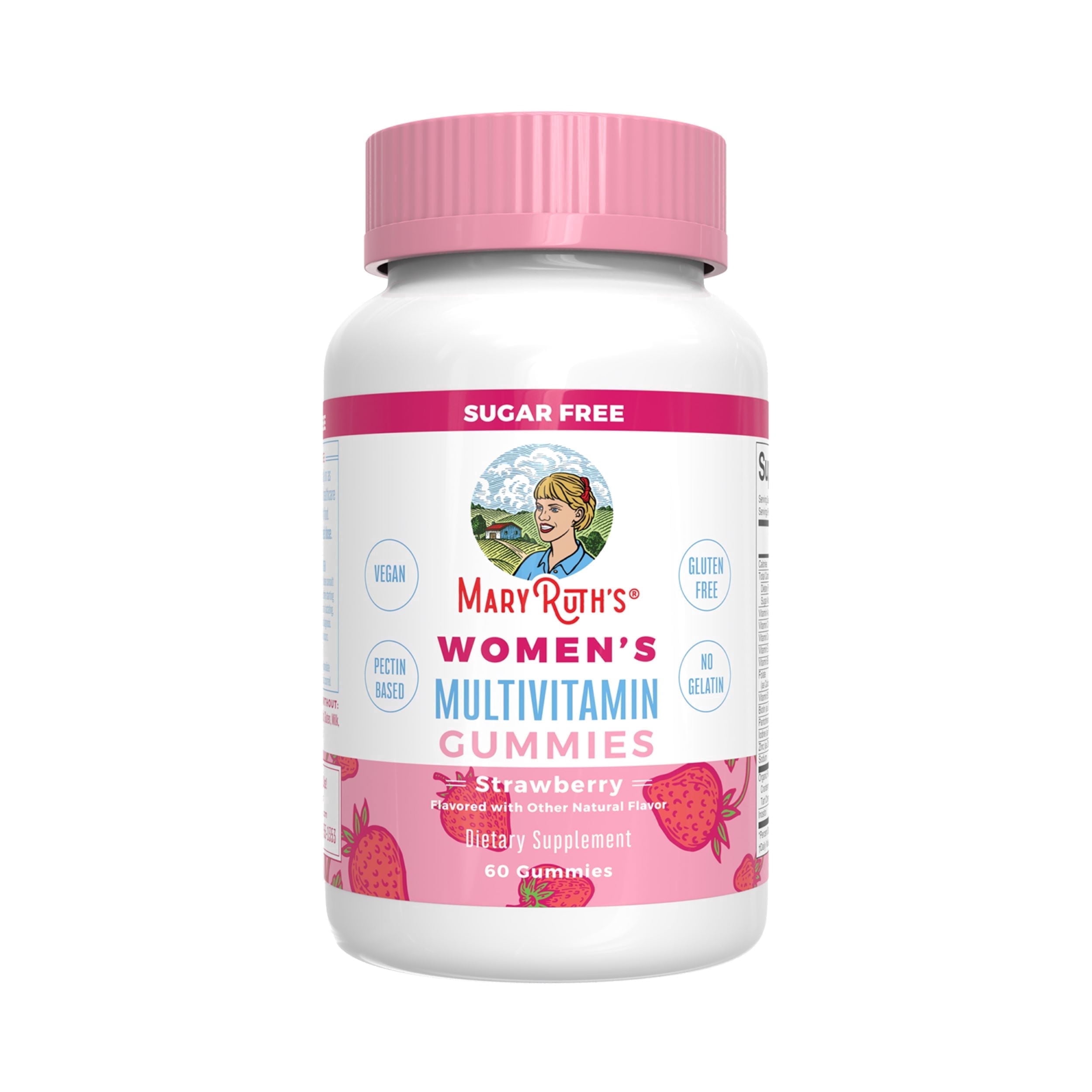 MaryRuth's Women's Multivitamin Gummies, Immune Support, Overall Health, Strawberry Flavor, Vitamin D3, Iodine, Vegan, Gluten-Free, 60 Count