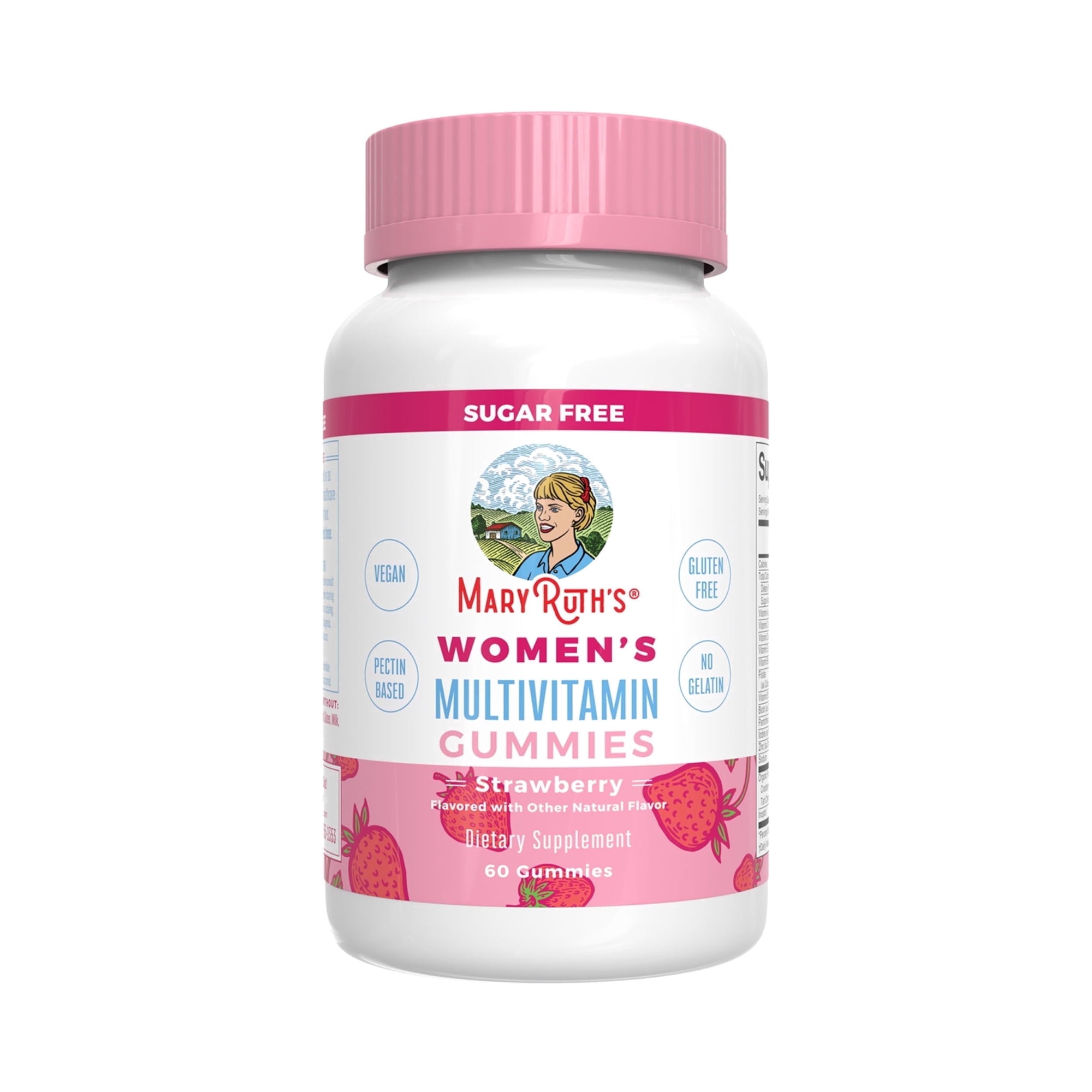MaryRuth's Women's Multivitamin Gummies, Immune Support, Overall Health, Strawberry Flavor, Vitamin D3, Iodine, Vegan, Gluten-Free, 60 Count