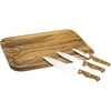 Paula Deen 12" x 13" Trencher Board with 3-Piece Cutlery Set
