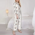 thumbnail image 3 of Yiaed Heart Panda Print Pajamas Women's Long Sleeve Sleepwear Soft Button Down Loungewear Pjs Lounge Set Nightwear Womens Pajama Pants-X-Large, 3 of 7