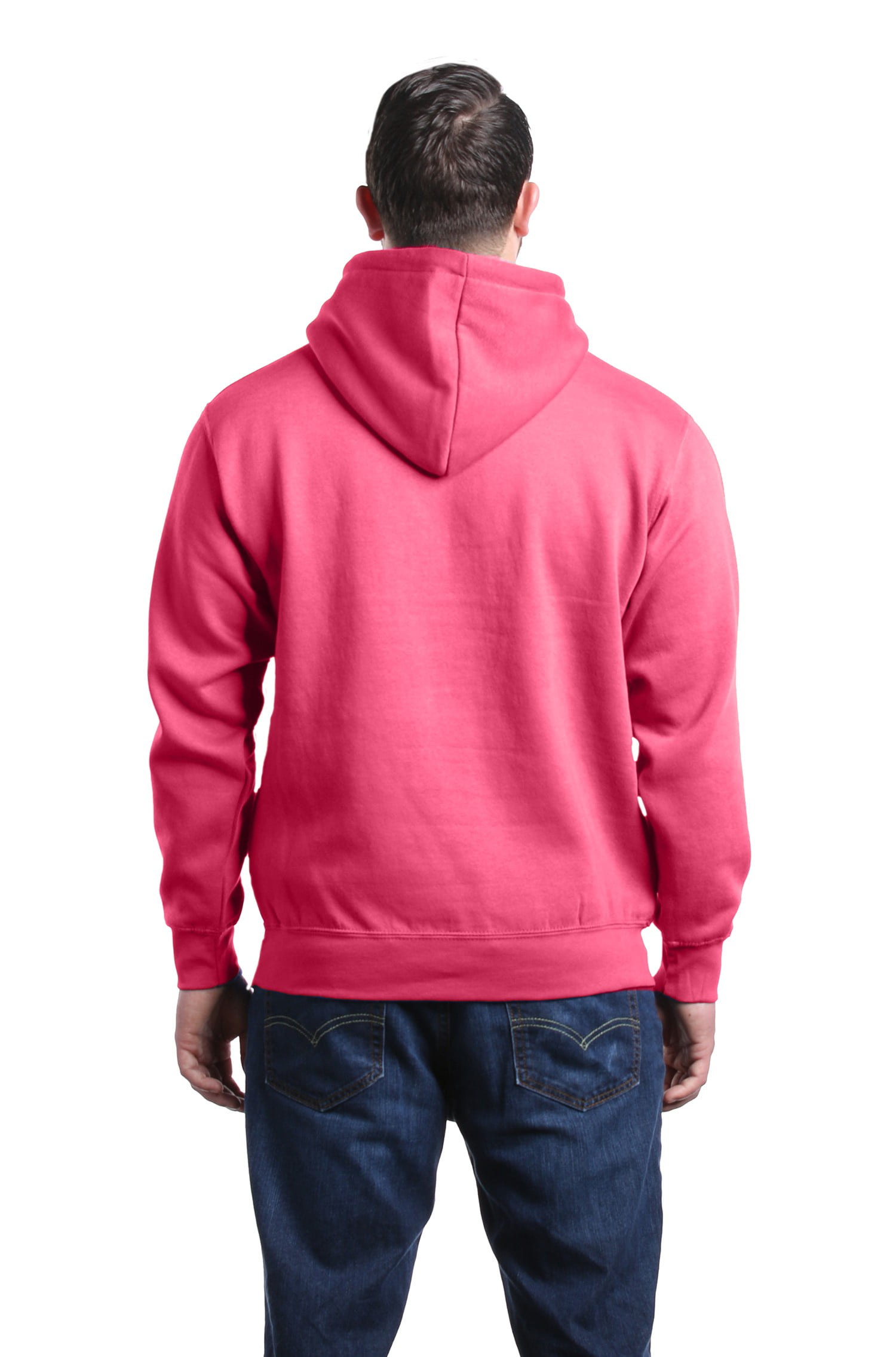 Shop4Ever Men's Jesus Cross Religious Hooded Sweatshirt Hoodie Medium Heliconia Pink
