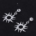 thumbnail image 2 of Stainless Steel Dangle Stud Earrings Zircon Sun Silver 24Mm 0.8Mm Z379, 2 of 2