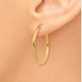 thumbnail image 3 of Boucles d'Oreilles Créoles en Or Jaune 14k, Tube Rond 2 mm, 3 of 8