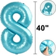 thumbnail image 2 of 40 Inch Number 8 Balloon Jumbo Dark Blue Digit Foil Balloon for 18 28 38 80 Graduation Anniversary Party Supplies 88th Birthday Photo Booth Backdrop for Boys Girls, 2 of 14