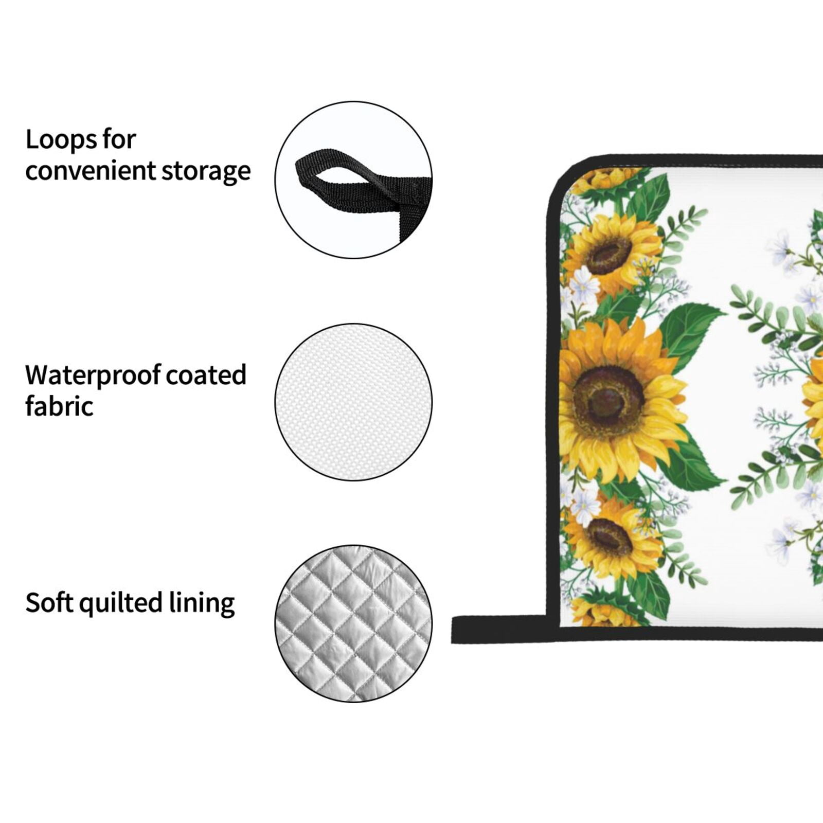 Naloa Sunflowers (2) Oven Mitts and Pot Holders 4 pcs Set, Cooking Baking Grilling Kitchen Oven Glove for Cooking