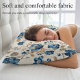 thumbnail image 5 of Blue Flowers Throw Pillow Cover 24 x 36 Inch Decorative Pillow Cover Spring Floral Brown Leaves Botanical Retro Beige Lumbar Pillowcase Seasonal Rectangle Cushion Case for Couch Sofa Bed Living Room, 5 of 9