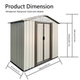 thumbnail image 4 of Outdoor Storage Sheds with Door 5FTx3FT Pent Roof Metal Garden Tool Storage for Backyard Beige, 4 of 6