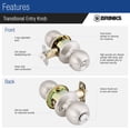 thumbnail image 4 of BRINKS &ndash; Transitional Keyed Entry Ball Door Knob, Satin Nickel - Designed for Traditional and Transitional Homes and Blends Seamlessly with Interio, 4 of 6
