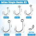 thumbnail image 2 of 170pcs Inline Single Hooks Kit Single Replacement Inline Circle Hooks with Split Rings for Hard Lures Baits Fishing Tackle, 2 of 7
