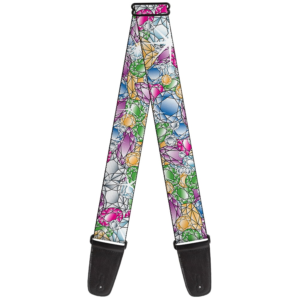 Buckle-Down Guitar Strap, Gems Stacked Multi Color, 2 Inches Wide