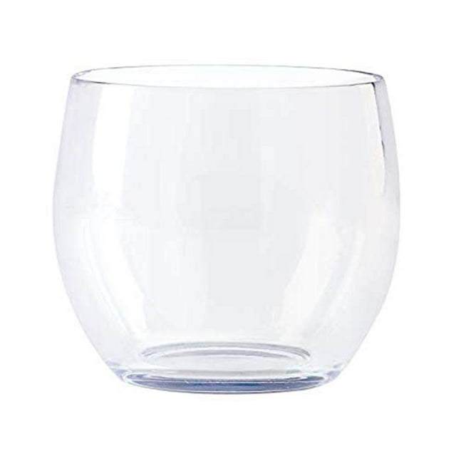 G.E.T. Enterprises Clear 8oz. Stemless Wine, Break Resistant Dishwasher Safe San Stemless Wine Glasses Collection SW-1460-CL-EC (Pack of 4)