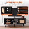 thumbnail image 4 of VEVOR Rattan TV Stand for 55" TV Entertainment Center with Rattan Door Black, 4 of 9