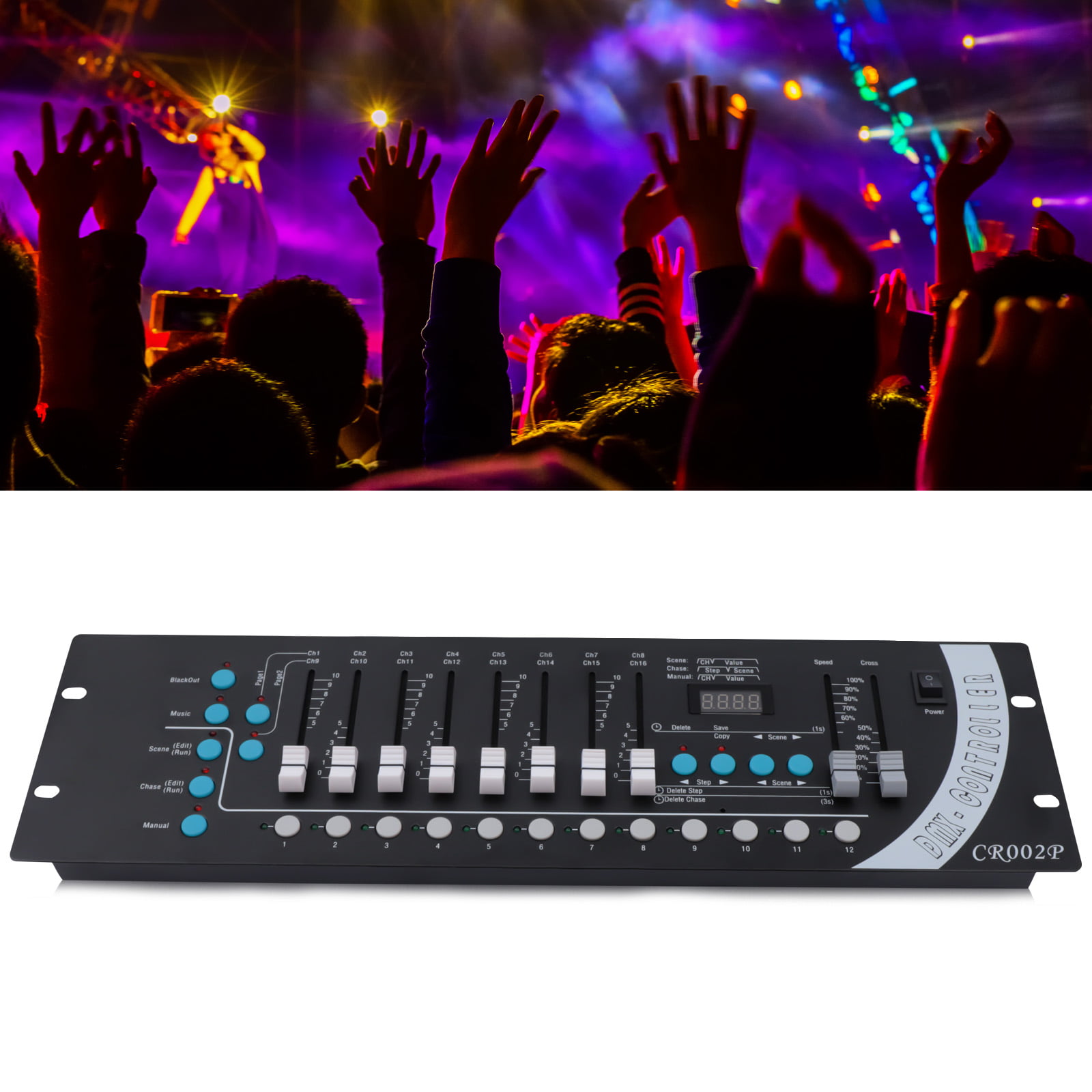 Miumaeov DMX 512 Light Controller 192CH DMX Console Stage DJ Light  Controller Lighting Mixer Board Controller for Stage DJ Light Party Disco  Pub Night