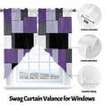thumbnail image 3 of Purple Black Swag Curtain Valance for Windows, Geometric Abstract Color Block Patchwork Window Treatments Short Swag Topper for Kitchen Windows Bathroom Bedroom, 28"x36", 3 of 8