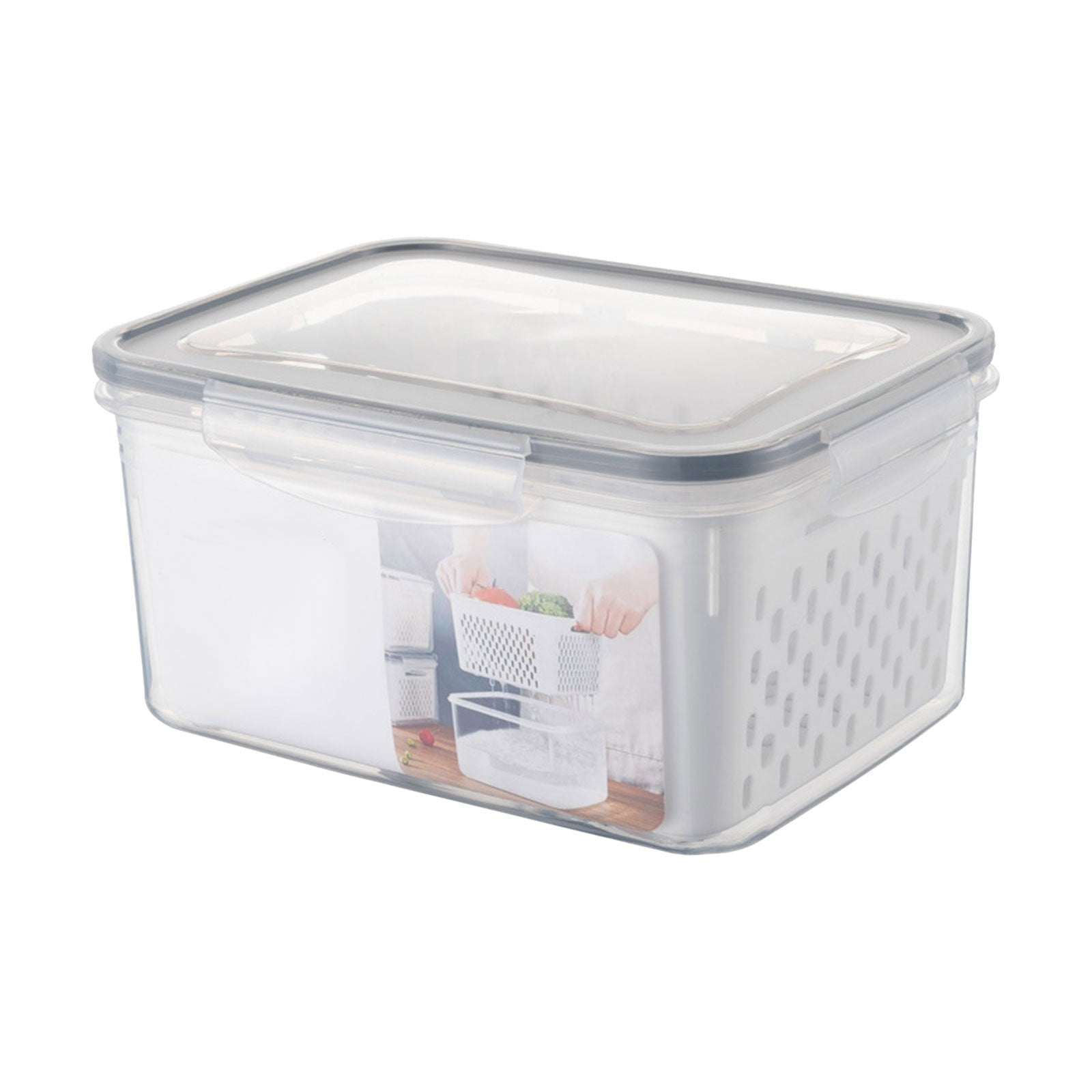 Yubatuo Fridge Food Storage Container with Lids, Plastic Fresh Produce ...