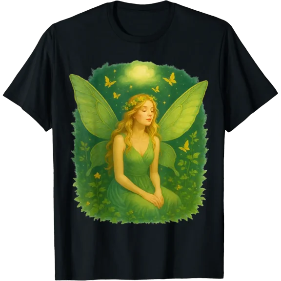 Enchanted Woodland Fairy With Mystical Butterflies T Shirt Size S-5XL