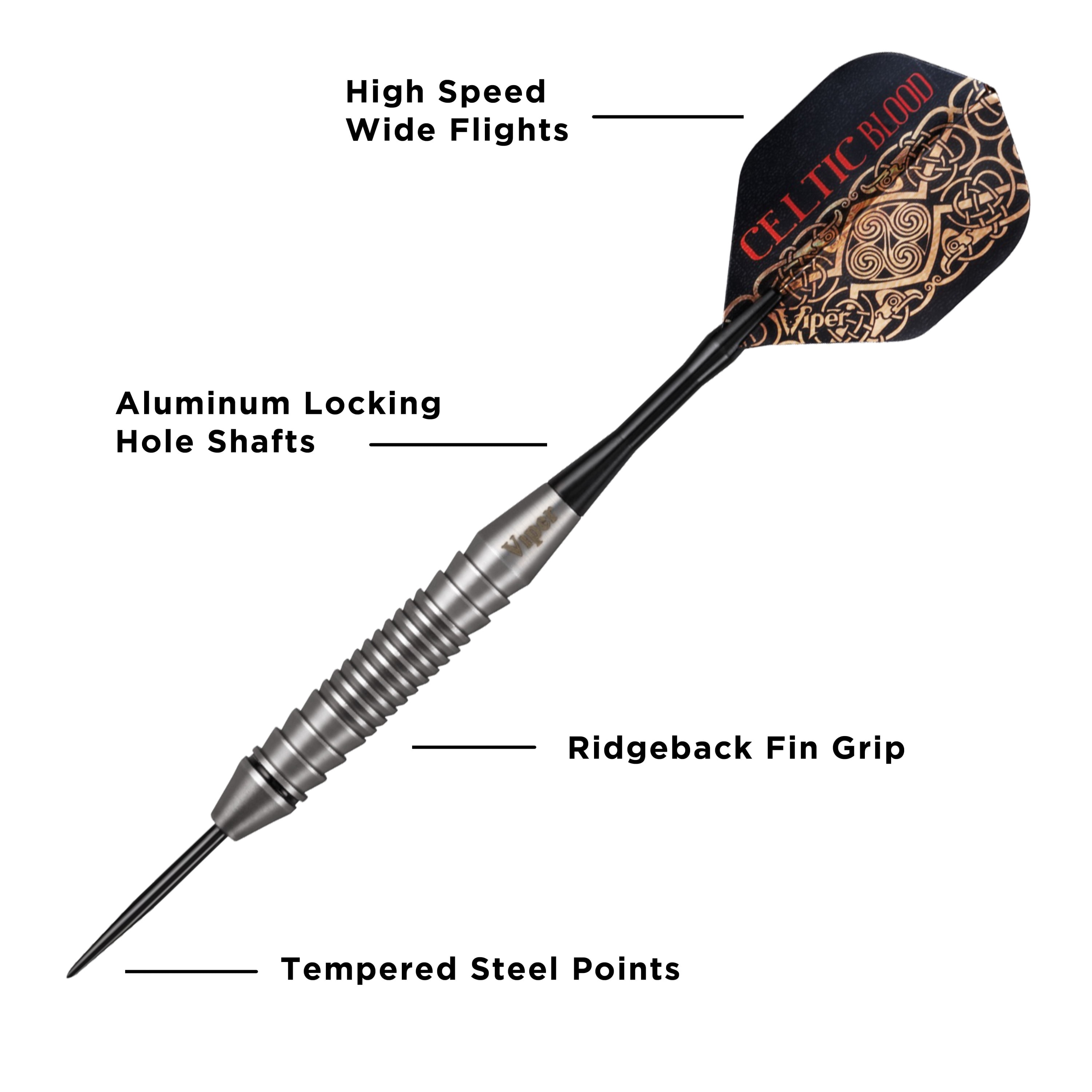 Viper Underground Celtic Blood Steel Tip Dart Set, 22 Grams