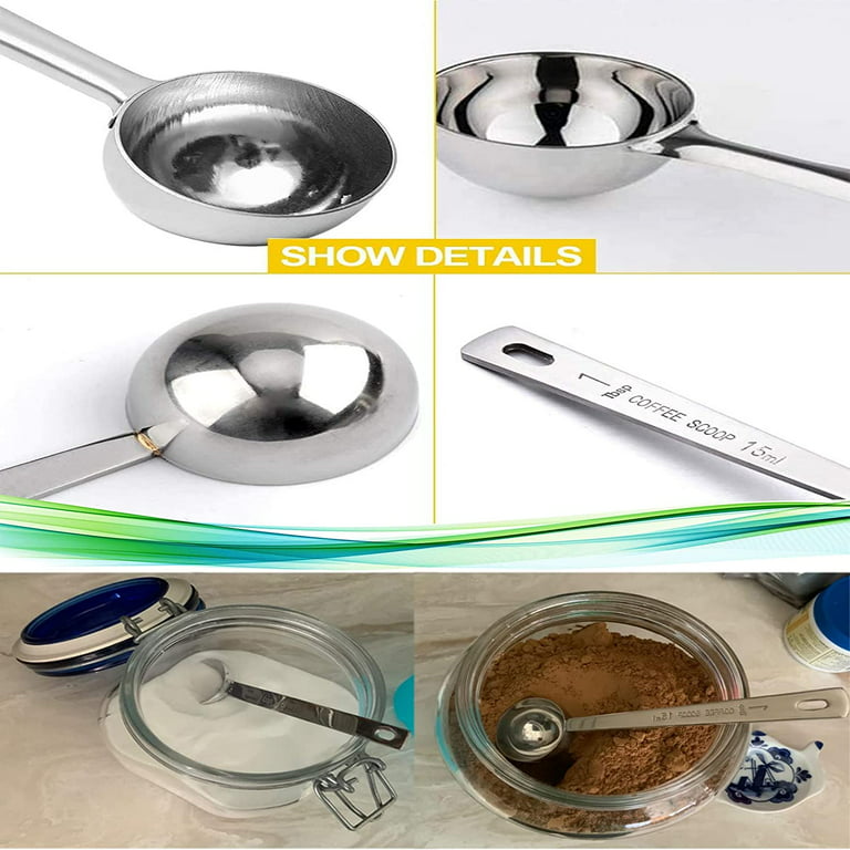 Stainless Steel 1 Tablespoon Measuring Coffee Scoop Spoon, Set of 3