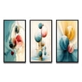 thumbnail image 2 of Designart "Shades of Retro Blue Circular Fusion II" Modern Geometric Framed Wall Art Set Of 3 - Blue Abstract Frame Gallery Wall Set For Home Decor, 2 of 6