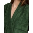 thumbnail image 3 of TowelSelections Women's Soft Plush Robe Fleece Kimono Spa Bathrobe Small/Medium Hunter Green, 3 of 6