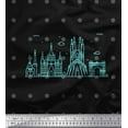 thumbnail image 1 of Soimoi Black polyester Crepe Fabric Dot & Sketch Monuments Architectural Printed Fabric 1 Yard 52 Inch Wide, 1 of 3