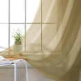 thumbnail image 2 of Dainty Home Malibu Textured Semi-Sheer Grommet Top Curtain Panel Pair, 108" x 84" In Coffee, 2 of 10
