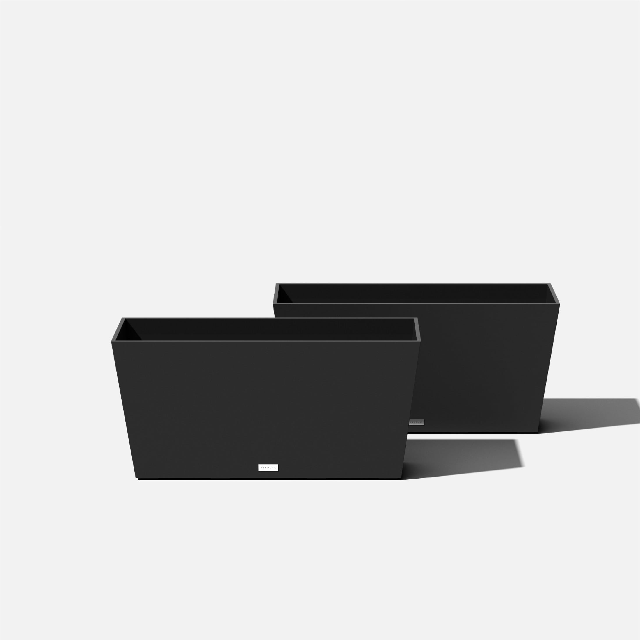 Veradek Pure Series Midori 31" Plastic Planter 2-Pack Black