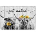 thumbnail image 1 of Highland Cow Bath Mat for Bathroom Decor,Sunflower Western Bull Get Naked Non-Slip Bathroom Rugs,Farmhouse Memory Foam Rug Bathroom Decorative Accessories 30"x18", 1 of 6