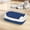 Blue, variant on LiUMX Large Semi-Enclosed Cat Litter Box with High Sides & Scoop - 48x34x18cm Splash & Litter Proof Design, Includes Sifter & Hook, (Blue)