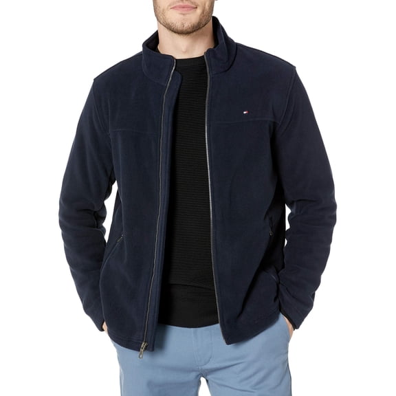 Chaqueta Tommy Hilfiger de forro polar grande y clásico con cremallera en la parte delantera para hombre