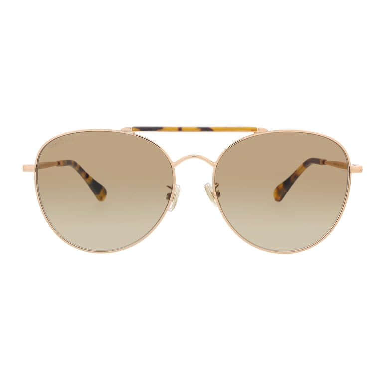 JIMMY CHOO ABBIEGS 006J HA Gold Havana Aviator Sunglasses  display picture 2
