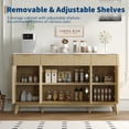 thumbnail image 1 of Modern Sideboard Buffet Cabinet for Dining Room – Elegant Storage Solution – Oak Finish – Fluted Design – Spacious Drawers, Adjustable Shelves & Doors – Color: Oak, 1 of 7