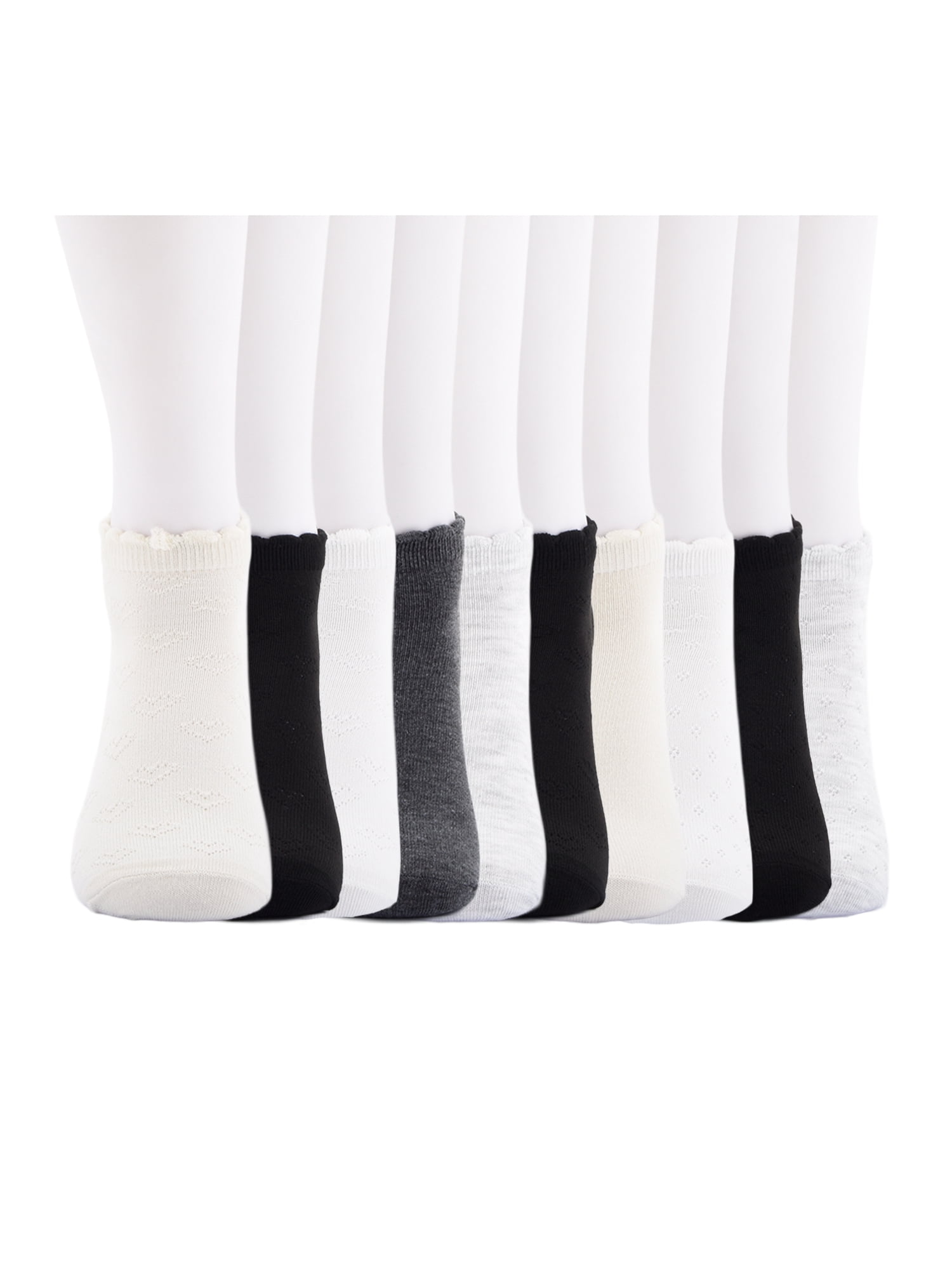 No Boundaries Women’s Low Cut Socks, 10 Pack, Shoe Sizes 4-10