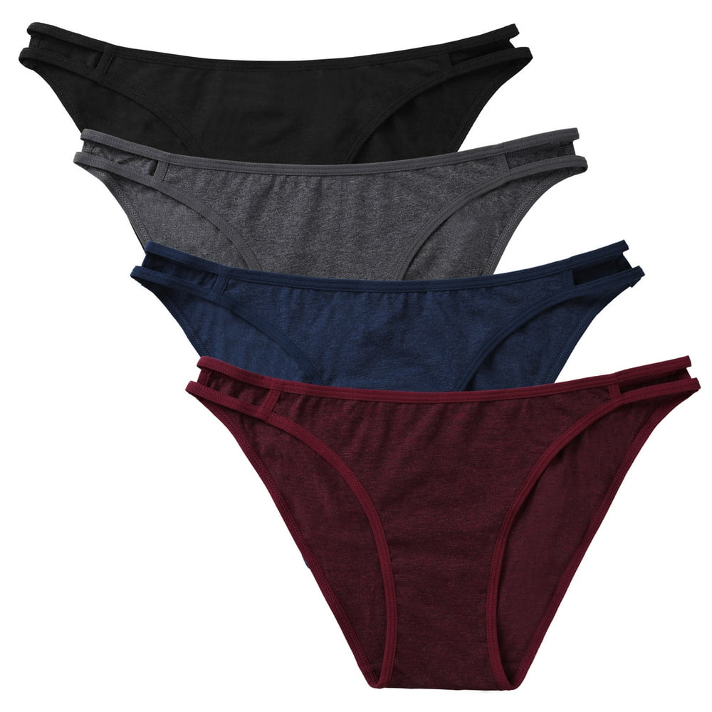 Charmo Charmo Women's Cheeky Bikini Panties Soft Underwear Lace Trim